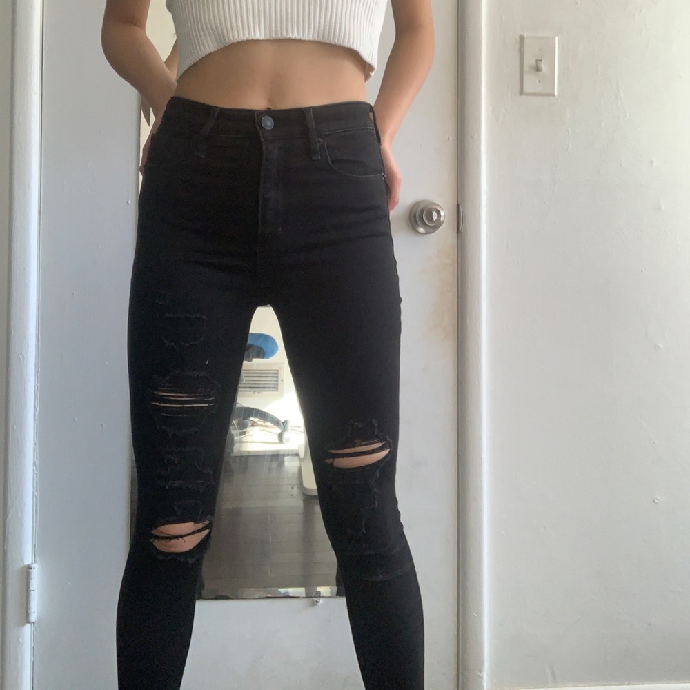abercrombie & fitch black skinny jeans